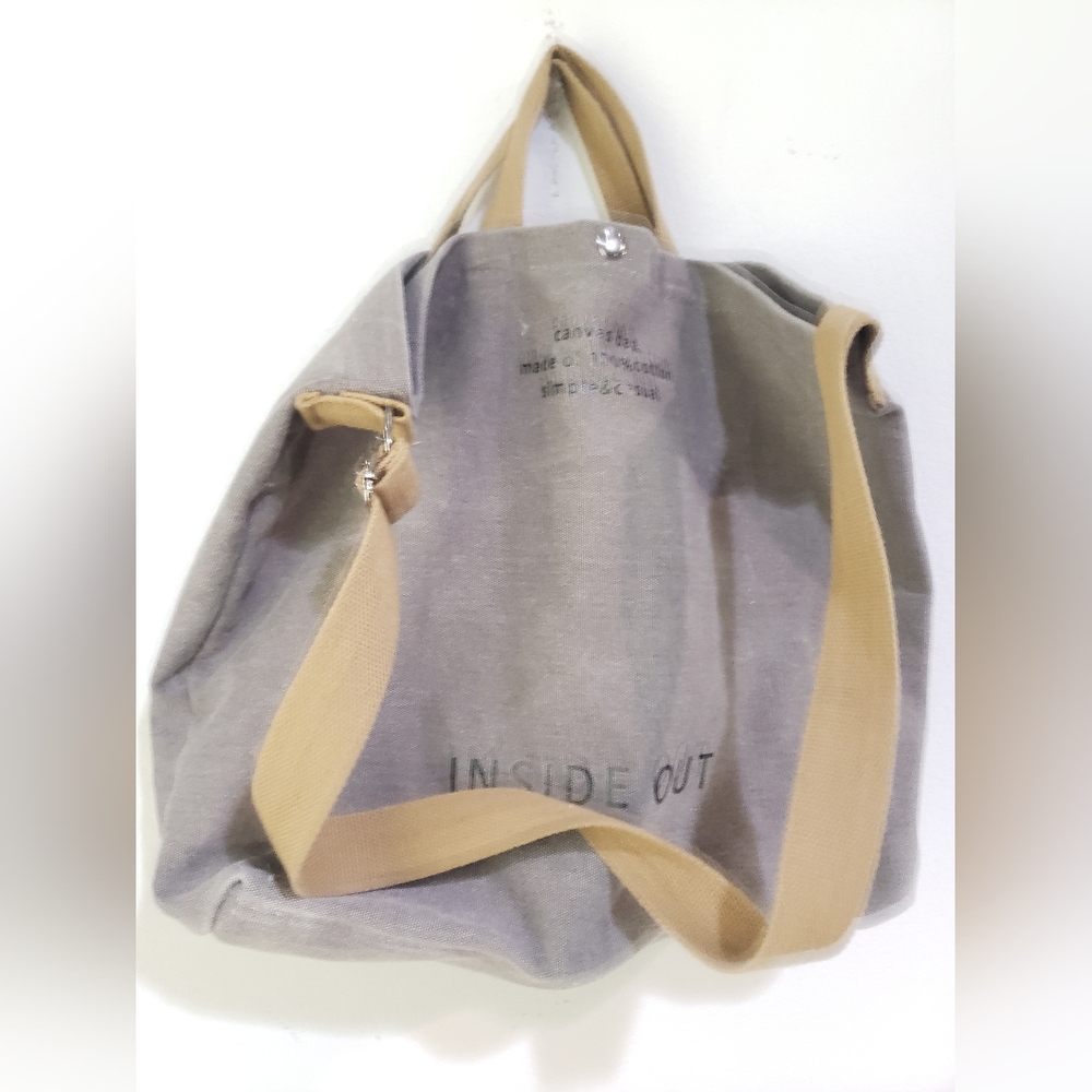 Simply delicious! Extra large 100% cotton Canvas bag w/shoulder straps+handles.